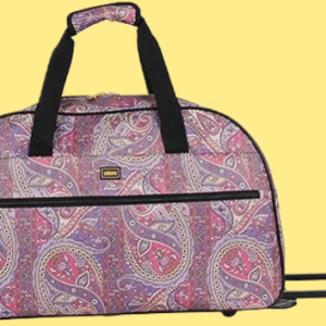 LUCAS Designer Carry On Luggage Collection - 22 Inch Duffel Bag with 2- Rolling Spinner Wheels (SEA FORM) (PAISLEY)