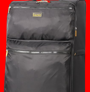 Lucas Designer Luggage Collection - Expandable 20 Inch Softside Suitcase (Black)