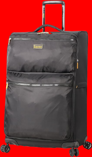 Lucas Designer Luggage Collection - Expandable 20 Inch Softside Suitcase (Black)