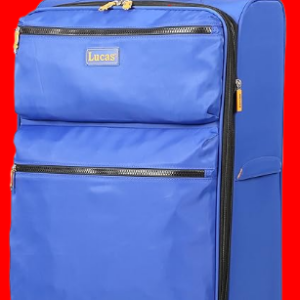 Lucas Designer Luggage Collection - Expandable 24 Inch Softside Suitcase Royal Blue)