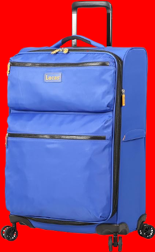 Lucas Designer Luggage Collection - Expandable 24 Inch Softside Suitcase Royal Blue)