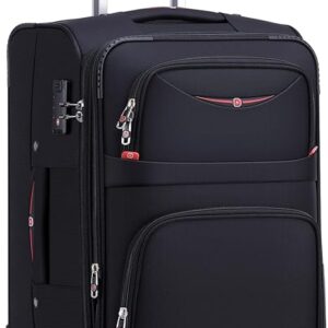 Durable 21-Inch Black Expandable Spinner Luggage