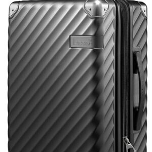 LUGGEX 20-Inch Black Expandable Hard Shell Carry-On Suitcase