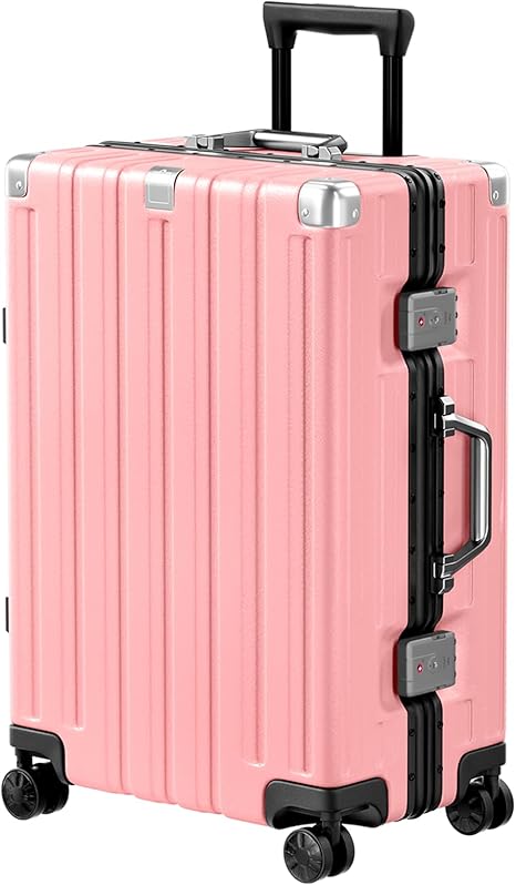 Krute 24-Inch Zipperless Aluminum Frame Spinner Suitcase