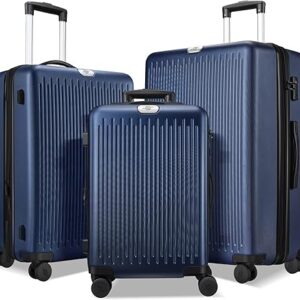 Expandable 3-Piece Hardshell Luggage Set with Spinner Wheels