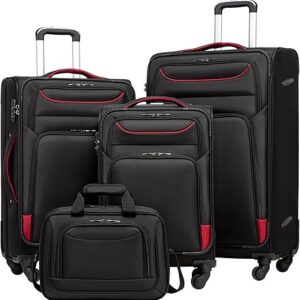 Coolife 4-Piece Lightweight Softshell Luggage Set