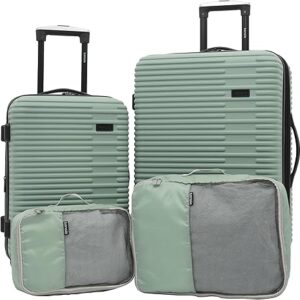 Kensie Women's 4-Piece Hillsboro Travel Bag Set in Green Granite