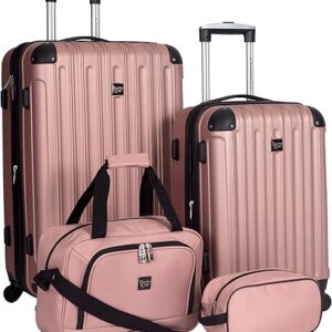 Rose Gold 4-Piece Hardside Luggage Set
