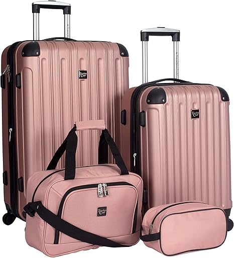 Rose Gold 4-Piece Hardside Luggage Set