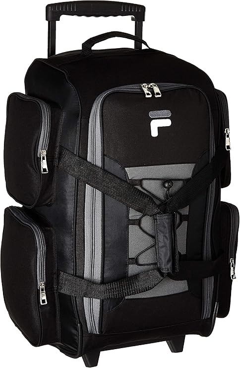 Fila 22" Lightweight Black Rolling Duffel Bag