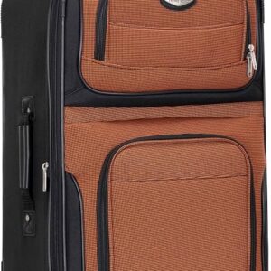 Lightweight 25-Inch Expandable Orange Rolling Luggage
